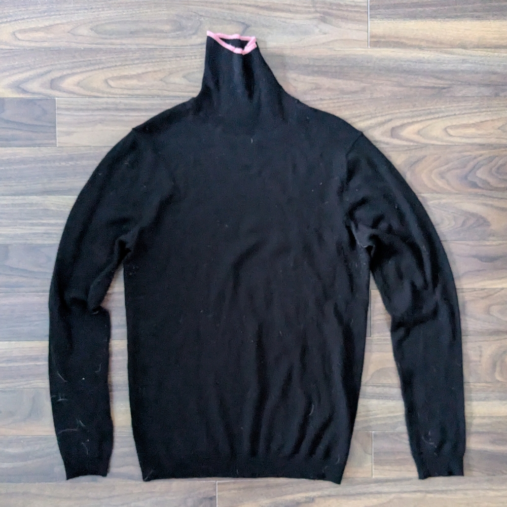 Collusion Black Turtleneck Sweater for Men